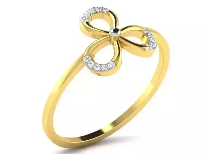 Light Weight Yellow Gold Diamond Ring DR-6115