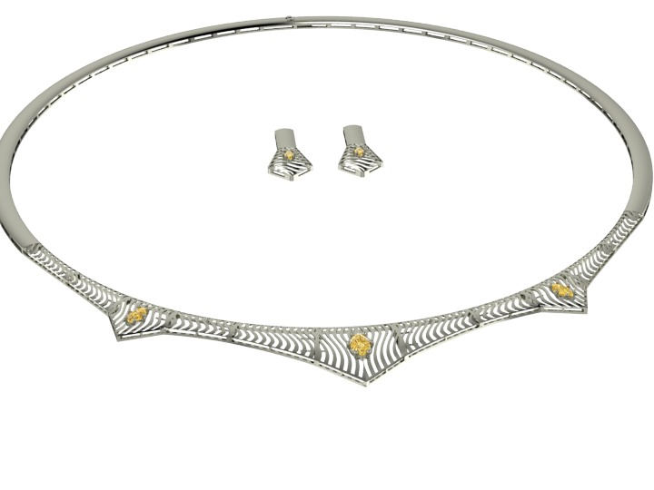 necklace and earring 3D print model_7