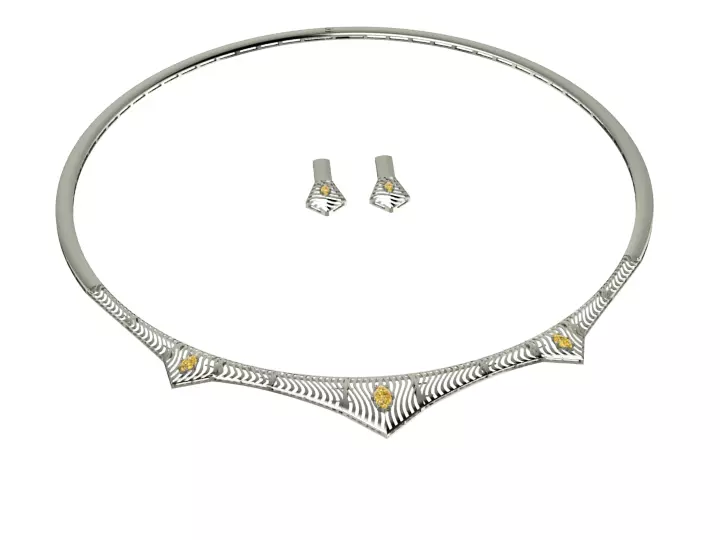 necklace and earring 3D print model_0