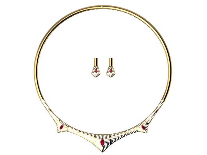 necklace and earring 3D print model_11