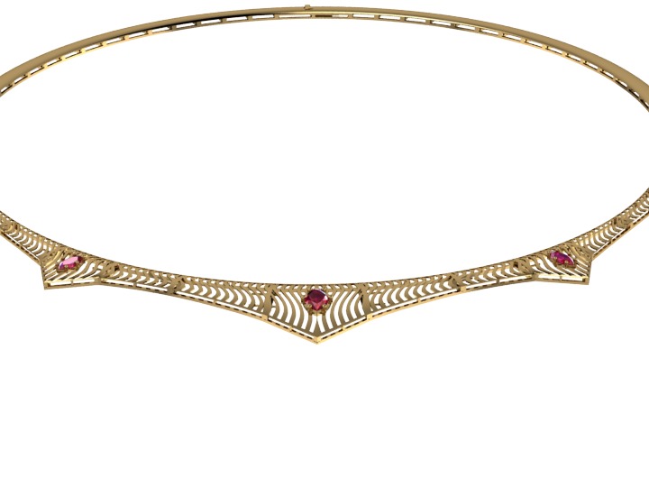 necklace and earring 3D print model_1