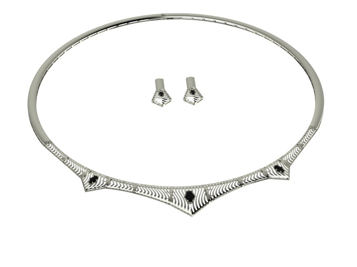 necklace and earring 3D print model_8