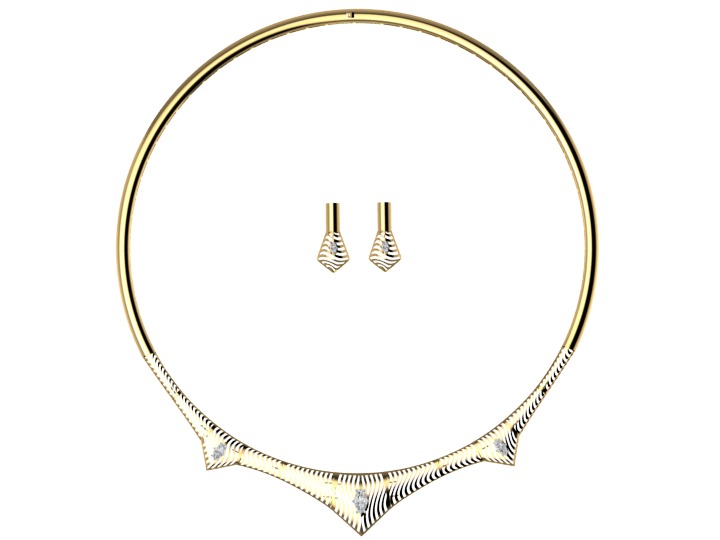 necklace and earring 3D print model_12