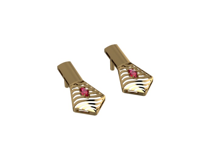 necklace and earring 3D print model_3