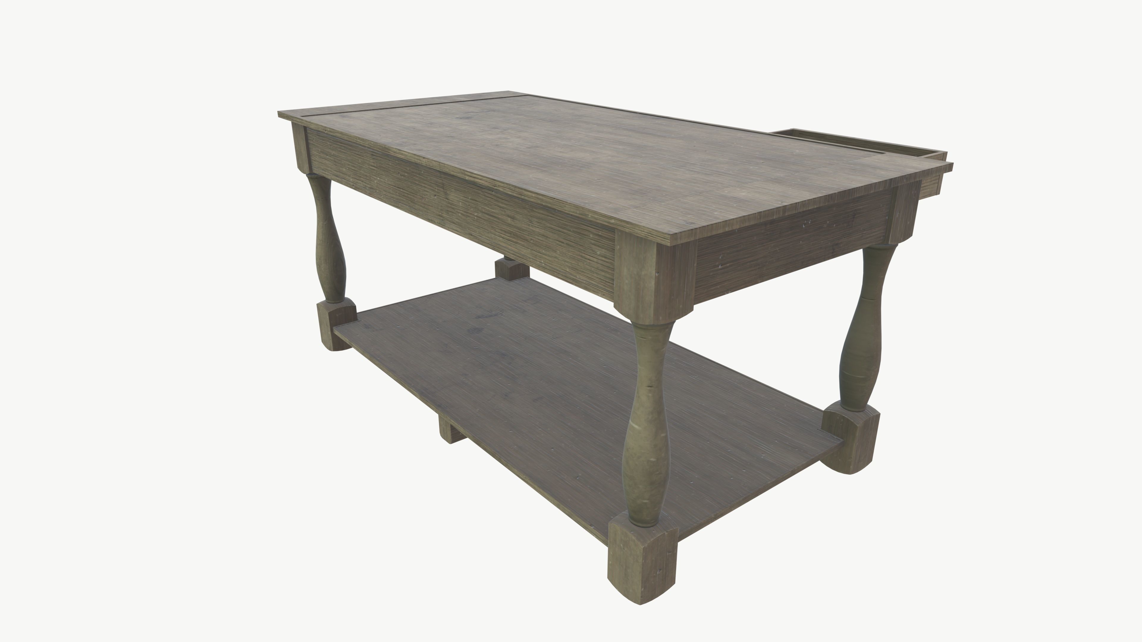 Console Table Low-poly 3D model_4