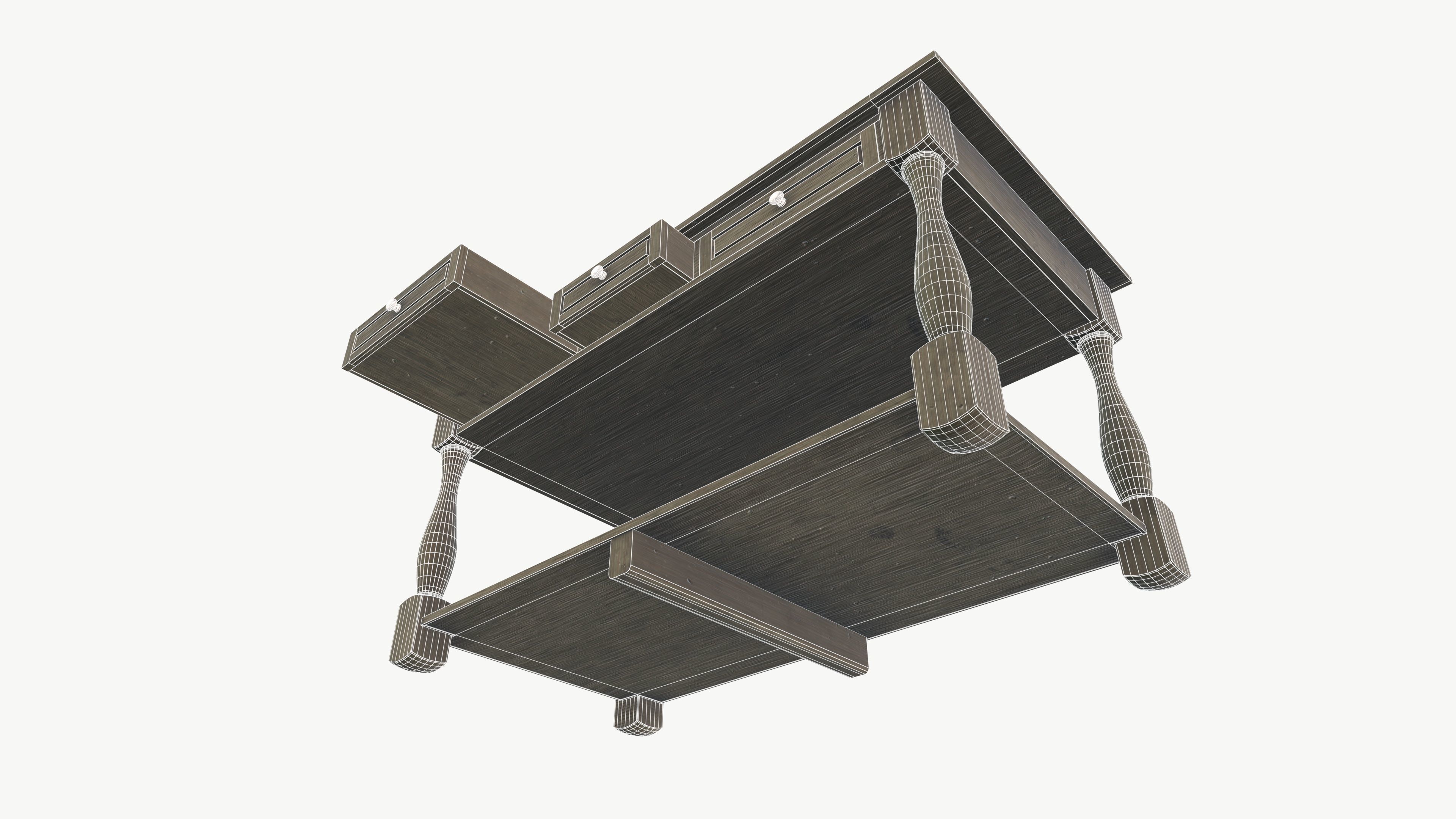 Console Table Low-poly 3D model_10