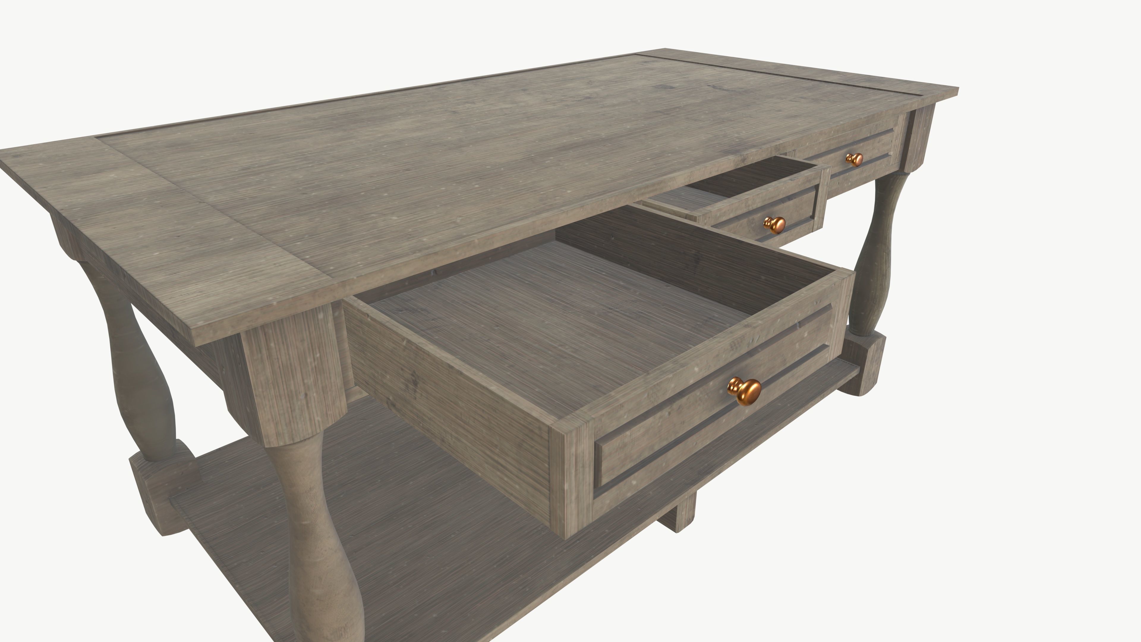 Console Table Low-poly 3D model_5