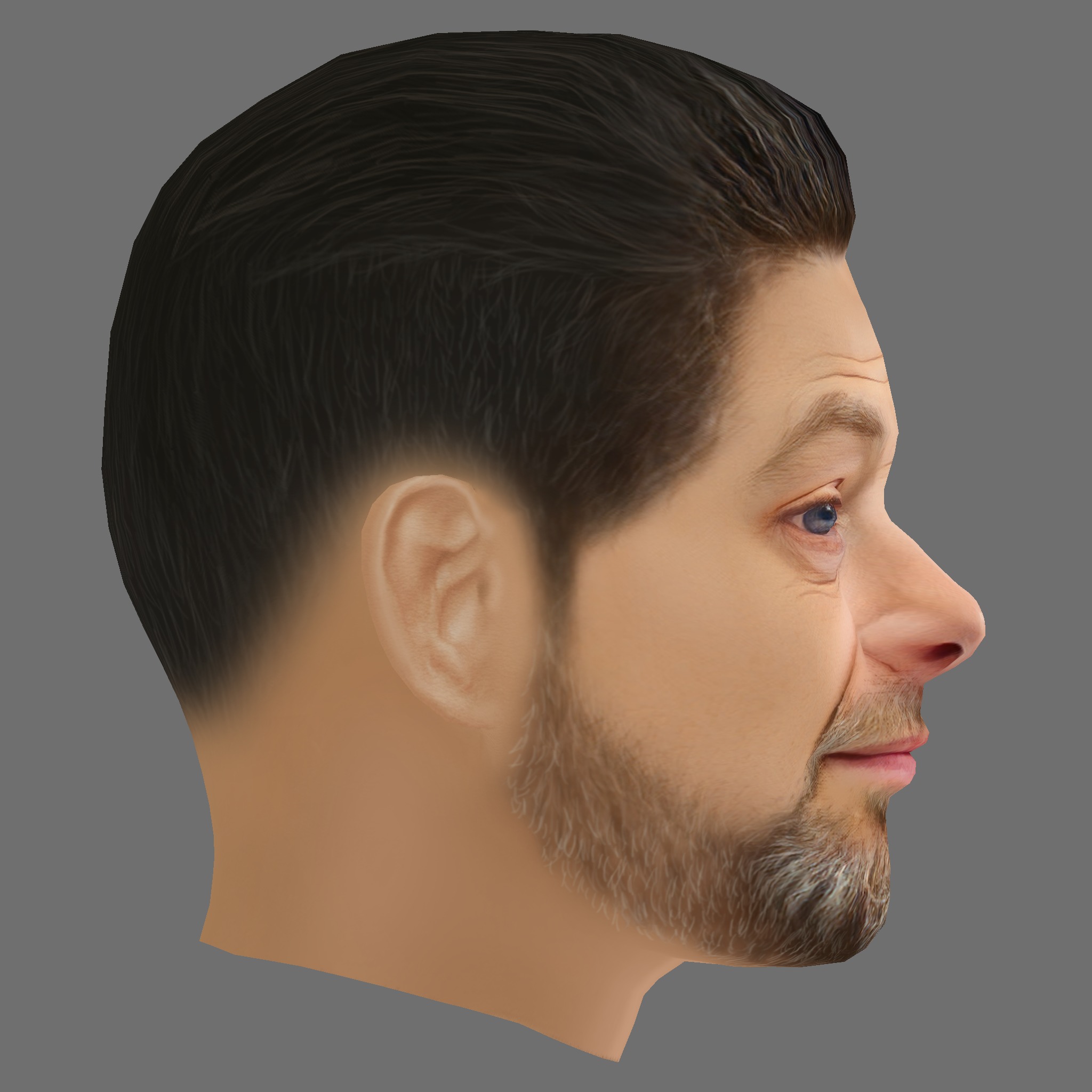 Andy Serkis Head - Low poly head for game Low-poly 3D model_5
