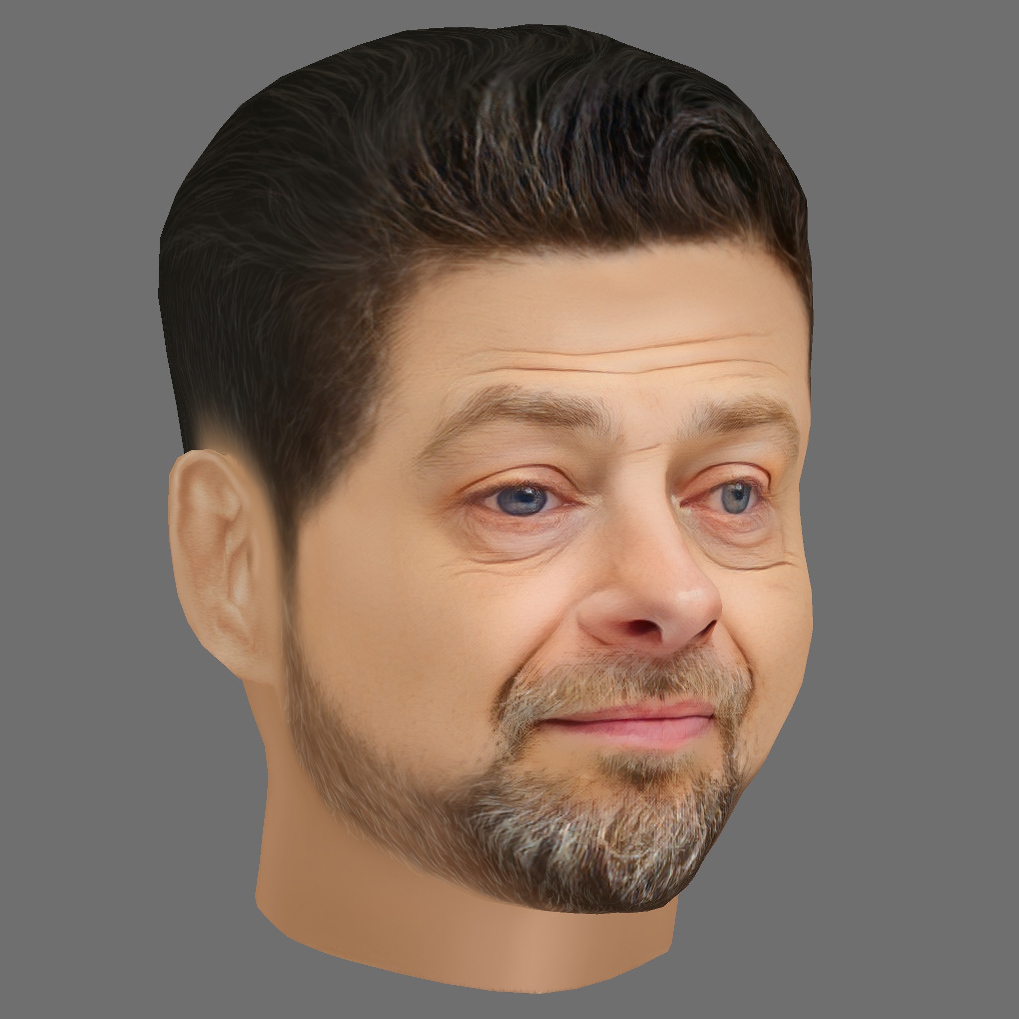 Andy Serkis Head - Low poly head for game Low-poly 3D model_6
