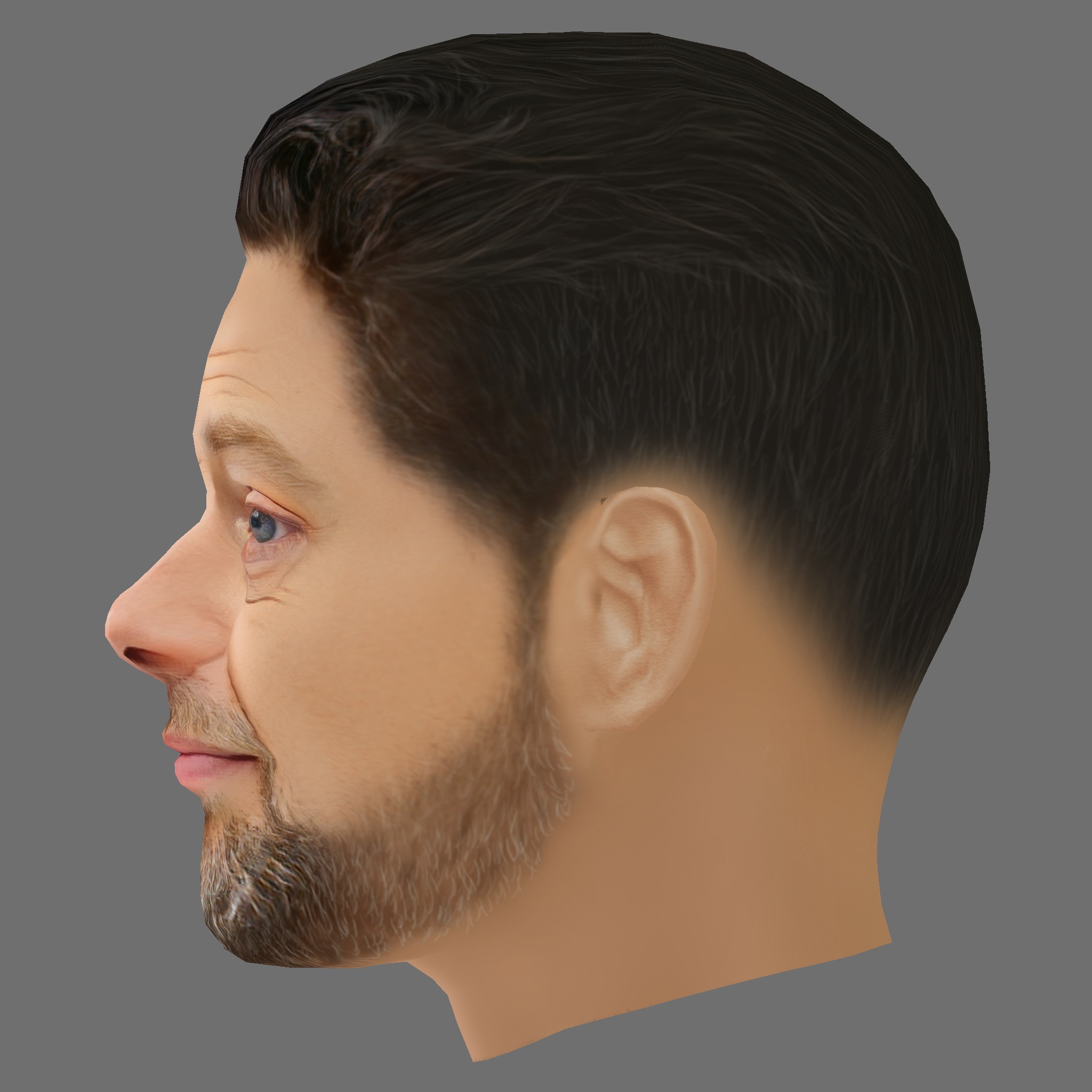 Andy Serkis Head - Low poly head for game Low-poly 3D model_2