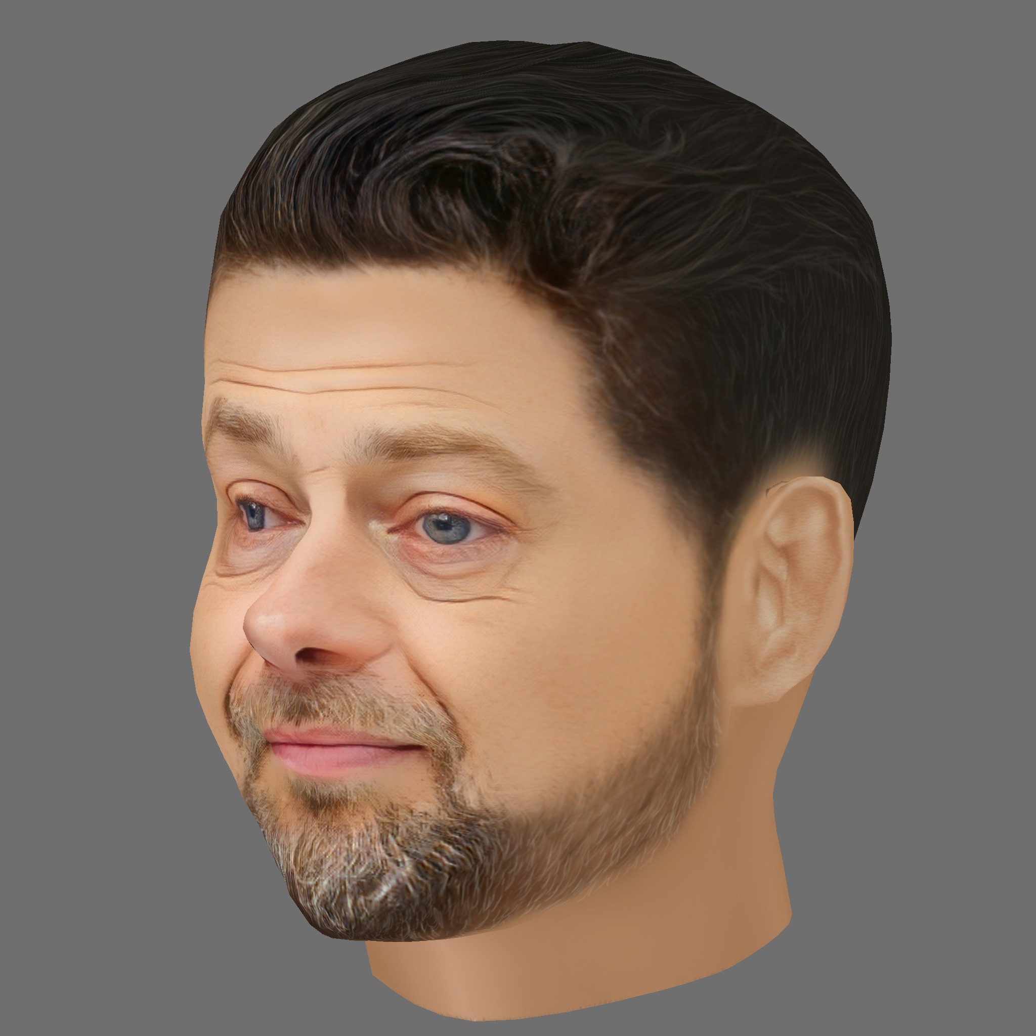 Andy Serkis Head - Low poly head for game Low-poly 3D model_1
