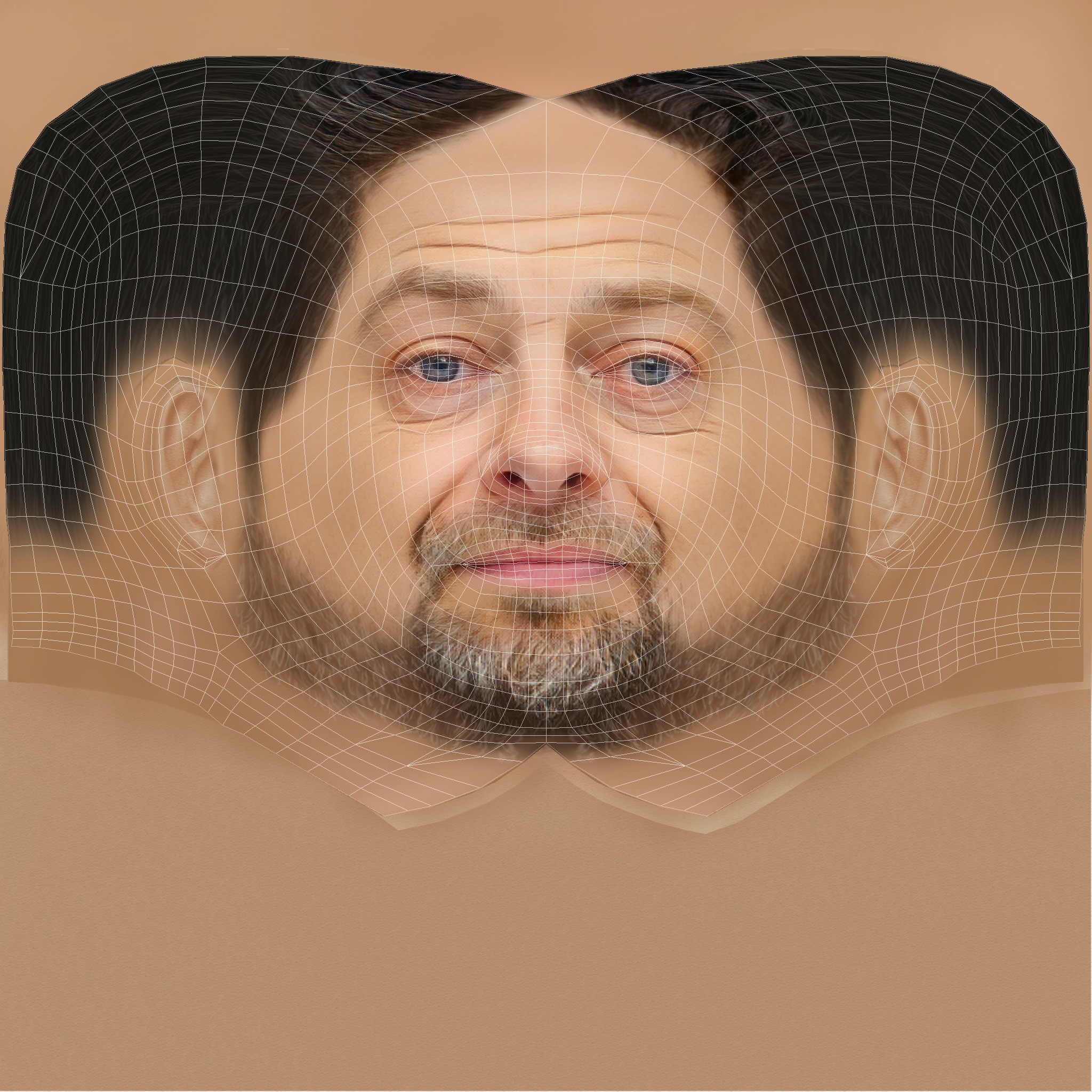 Andy Serkis Head - Low poly head for game Low-poly 3D model_8