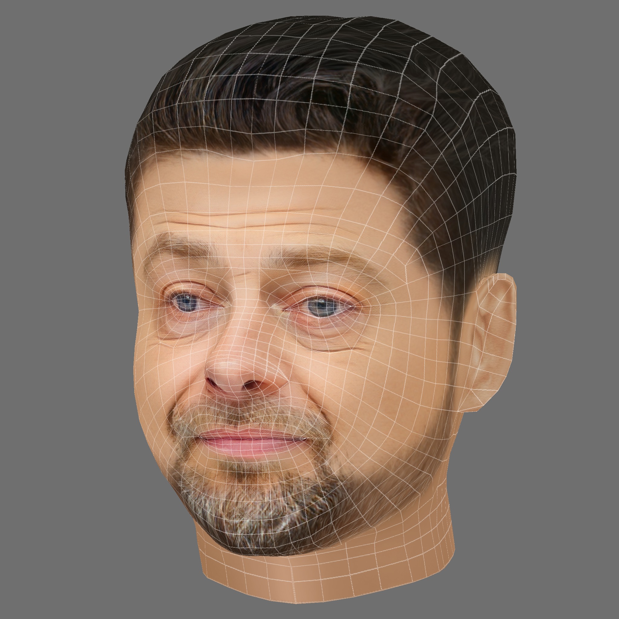 Andy Serkis Head - Low poly head for game Low-poly 3D model_7