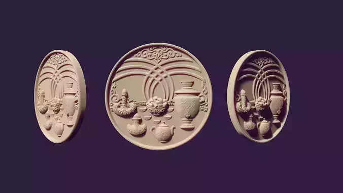  Kazakh yurt and dastarkhan panels 3D print model