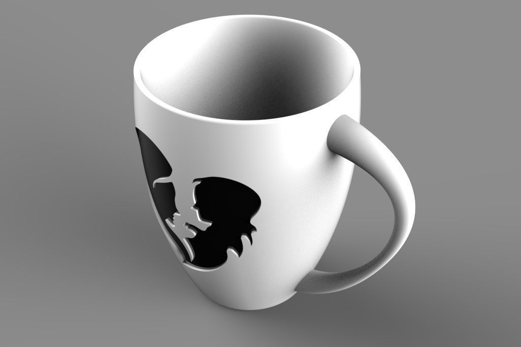 A mug with a prominent mother and child design 3D model_1