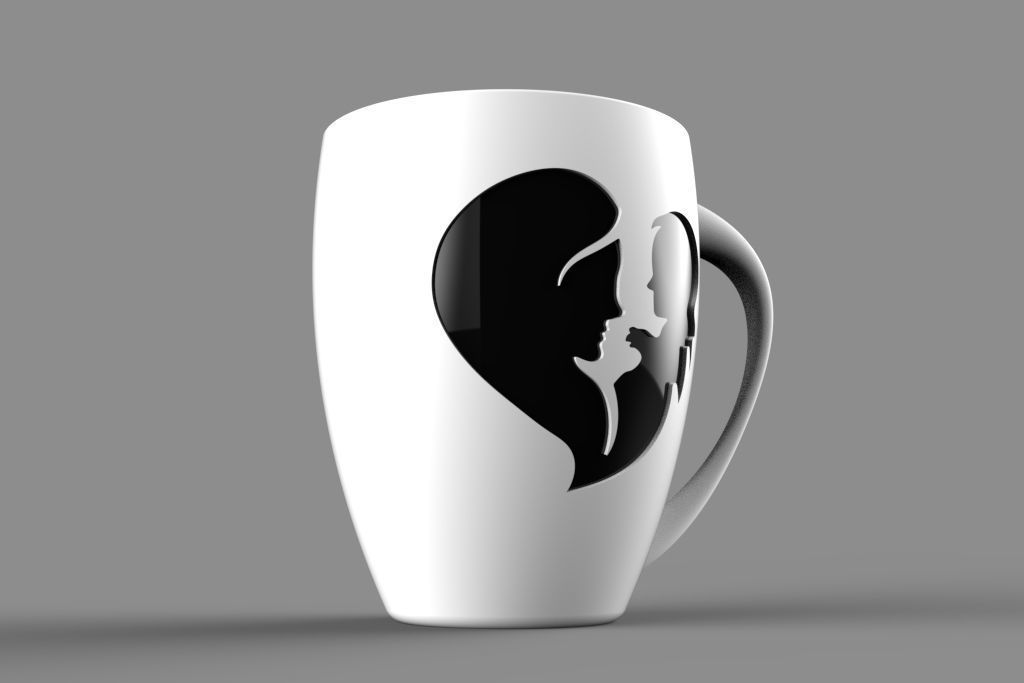 A mug with a prominent mother and child design 3D model_4