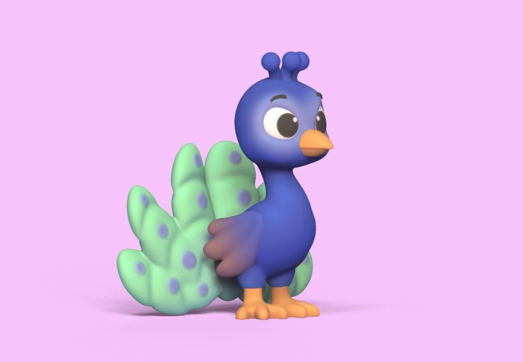 Cute Peacock 3D print model_2