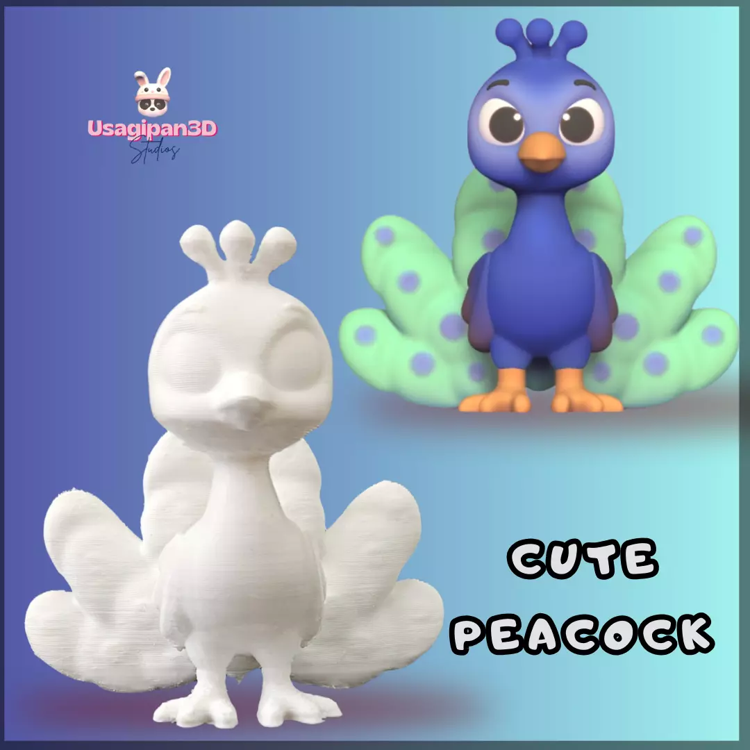 Cute Peacock 3D print model_0
