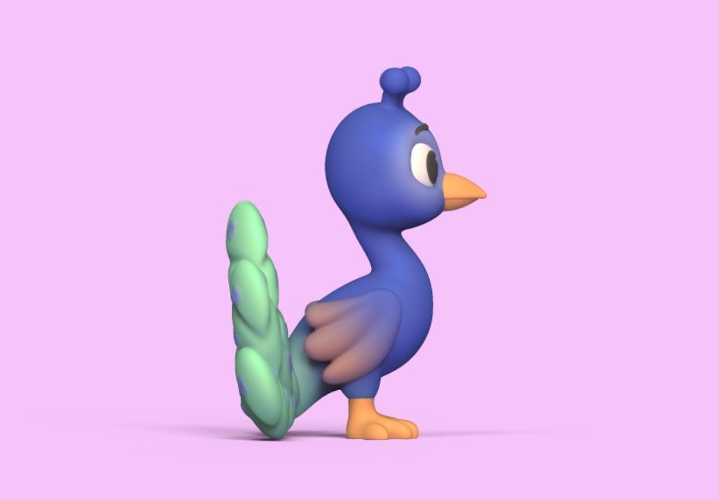 Cute Peacock 3D print model_3