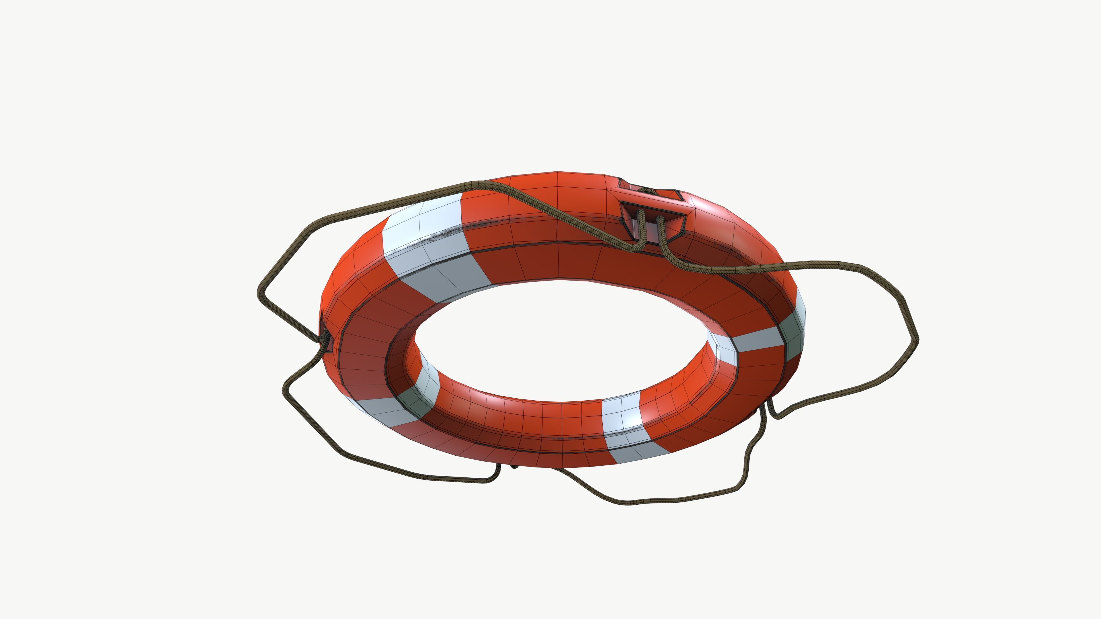 Life Buoy Low-poly 3D model_7