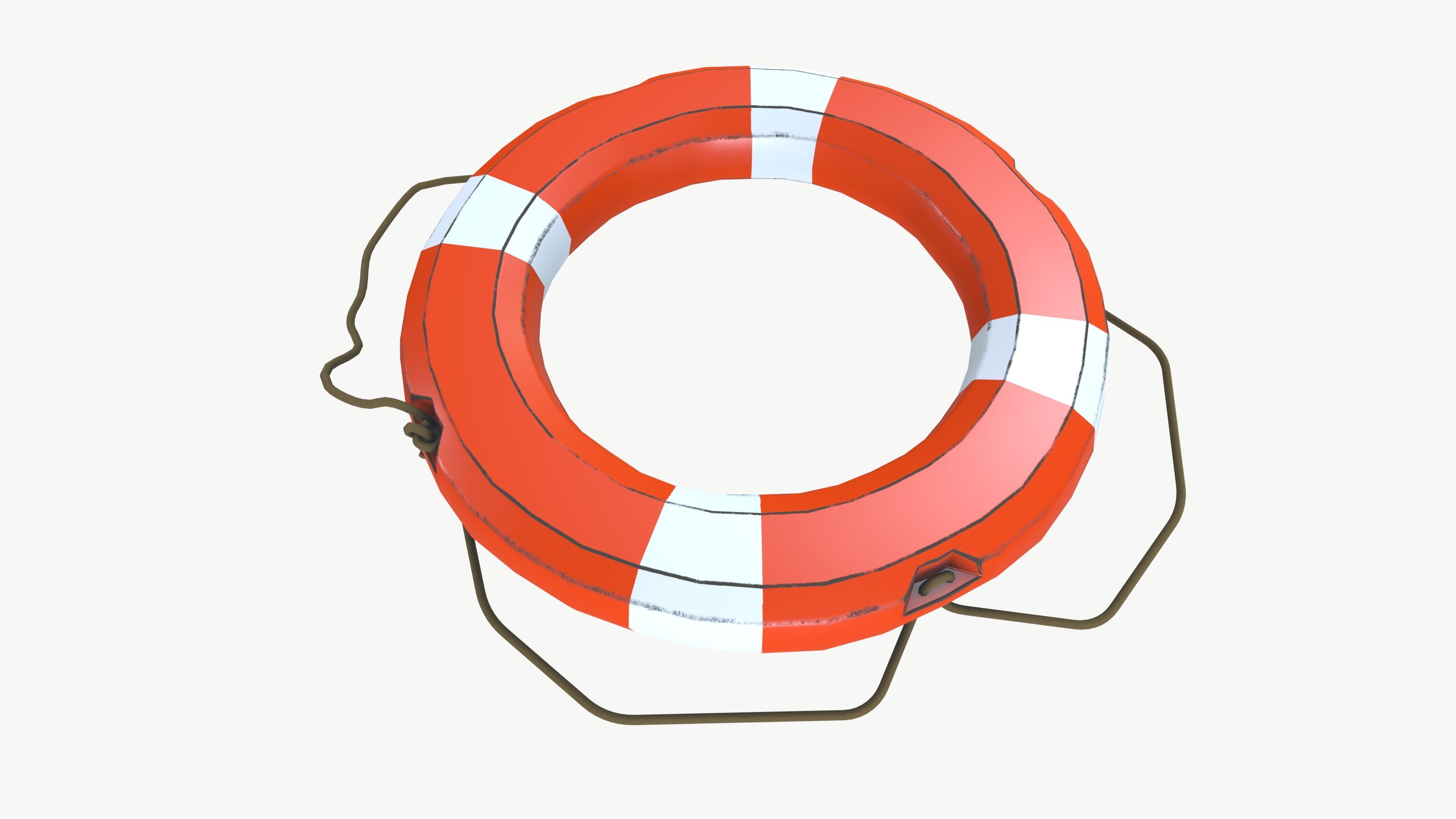 Life Buoy Low-poly 3D model_3