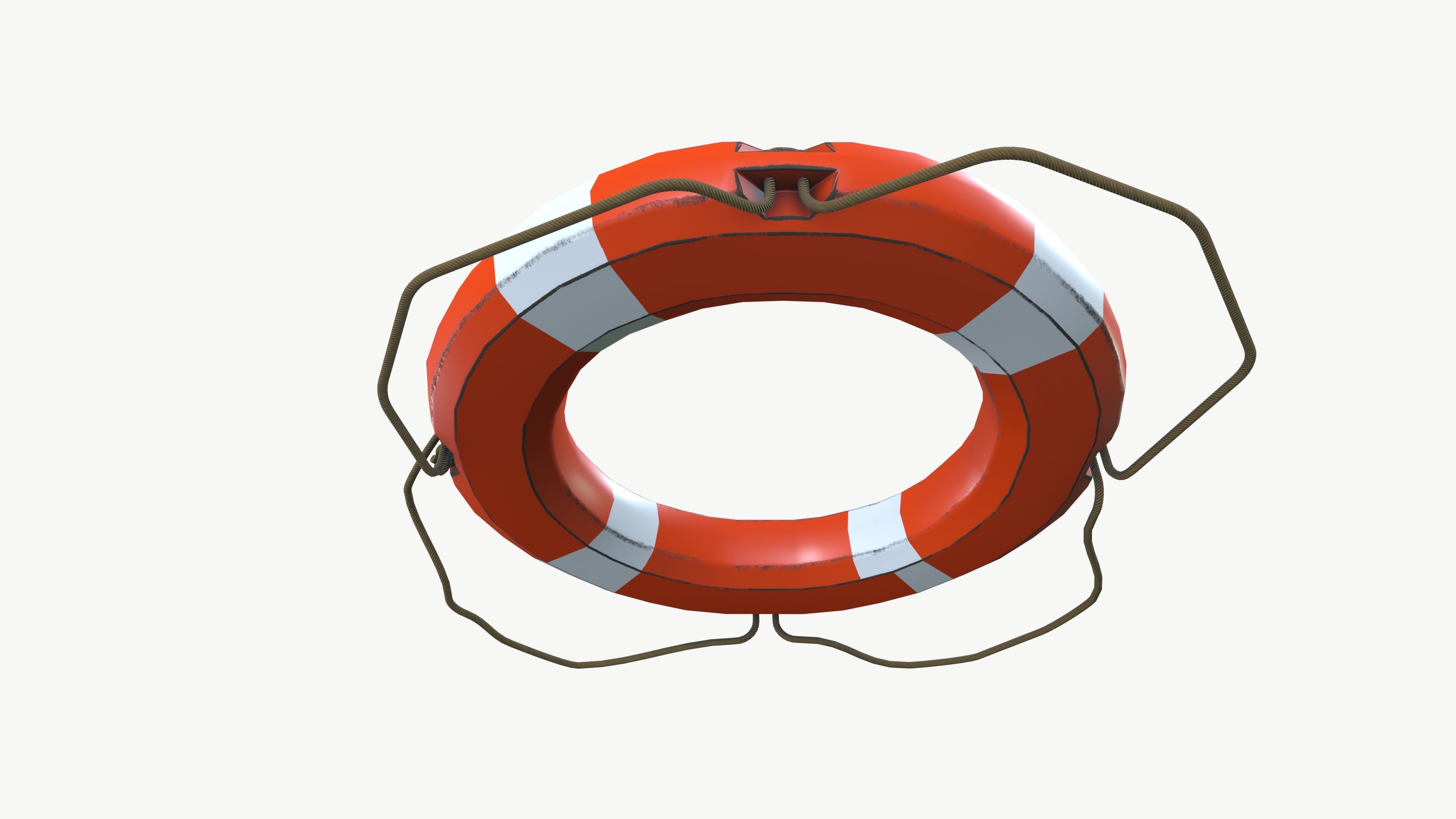 Life Buoy Low-poly 3D model_4