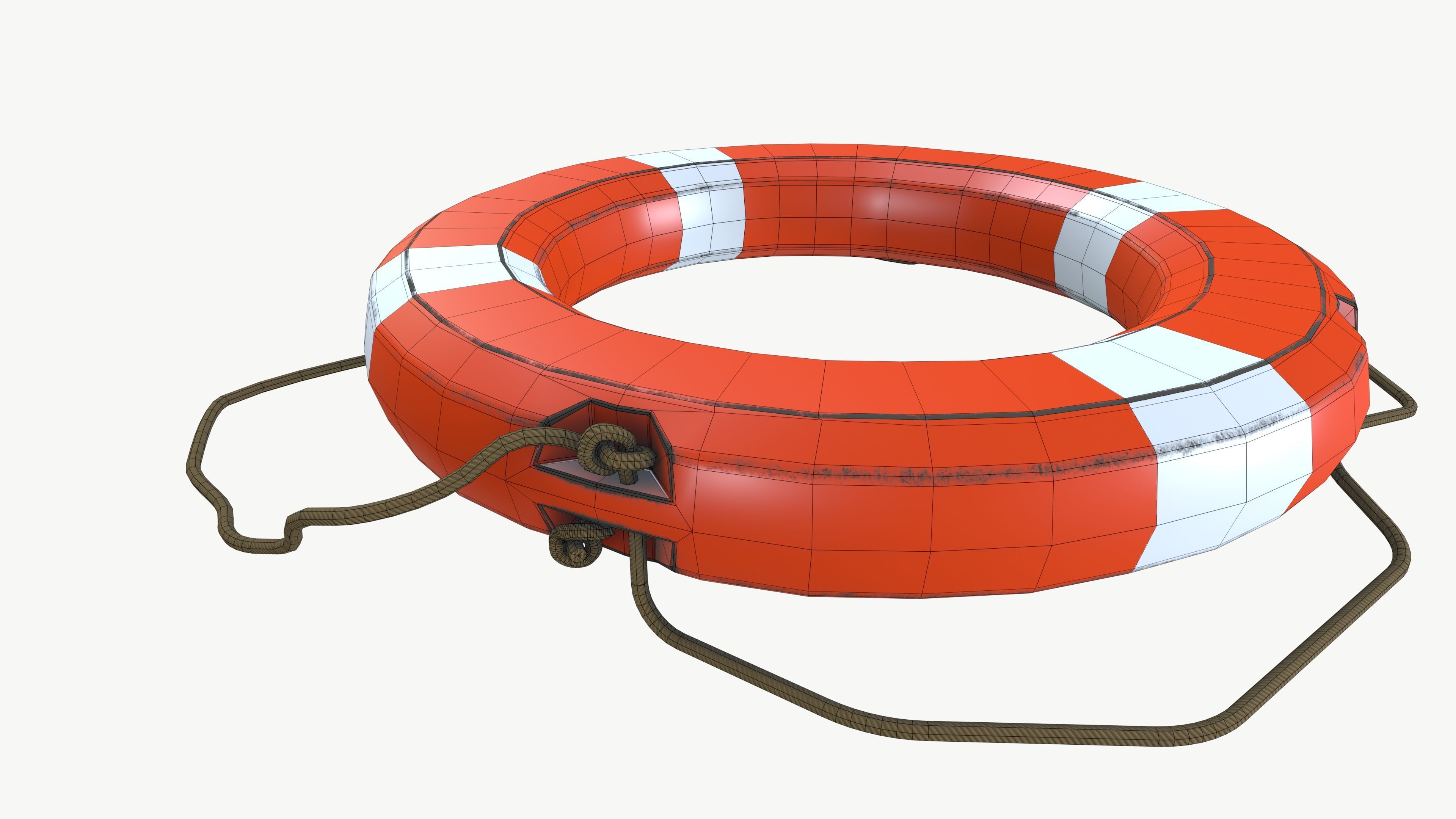 Life Buoy Low-poly 3D model_8