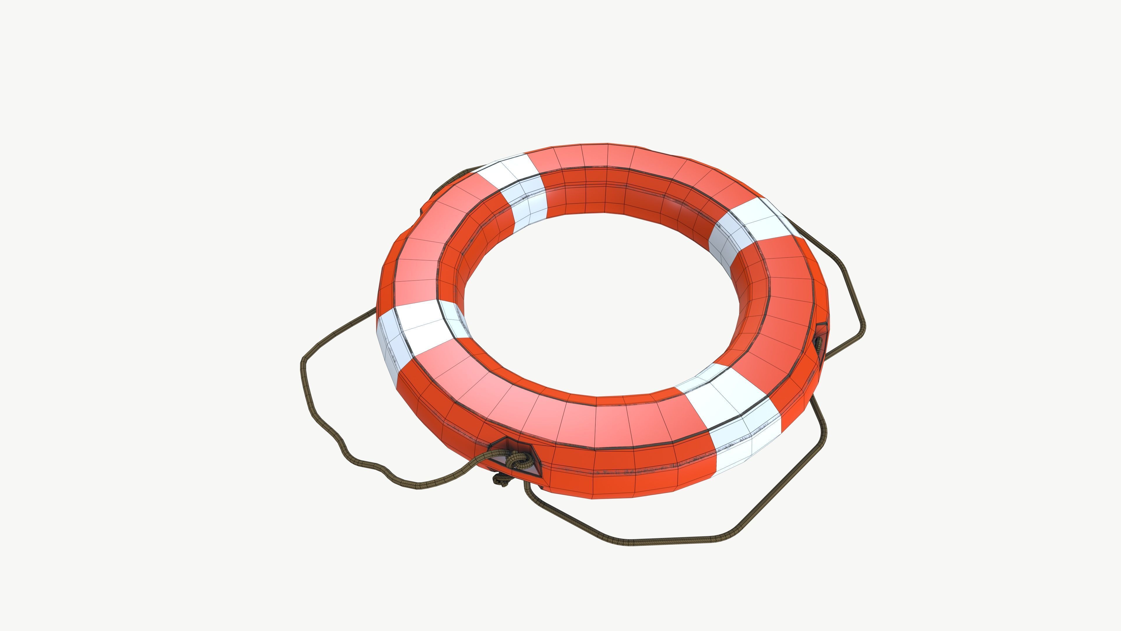 Life Buoy Low-poly 3D model_6