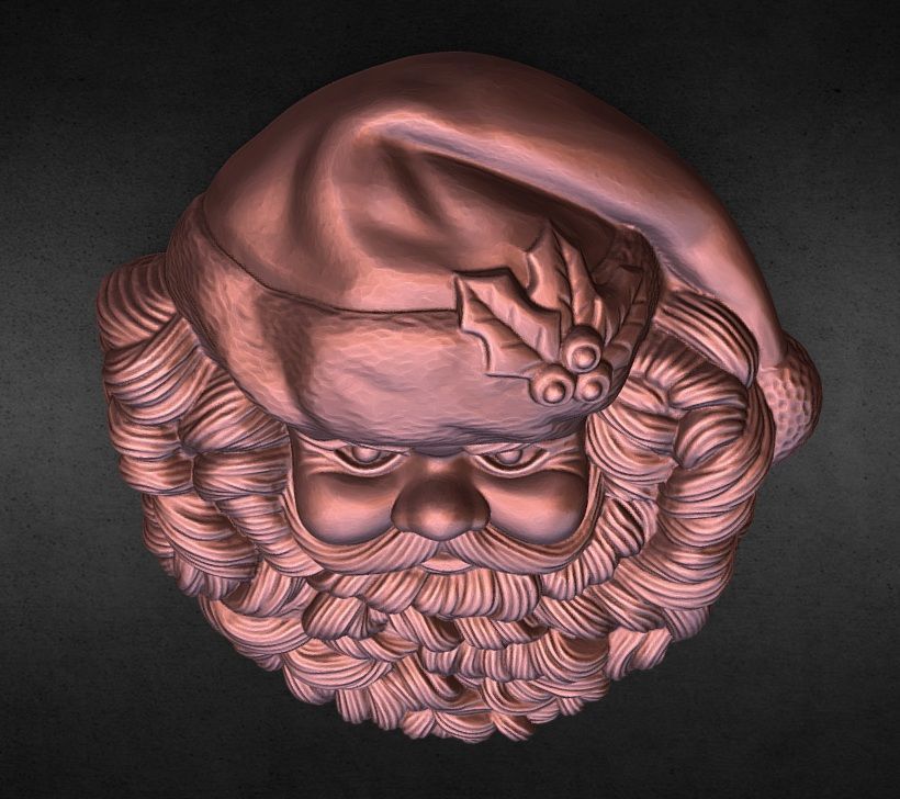 santa clause door hanger decoration 3D print model_5