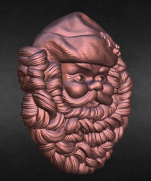 santa clause door hanger decoration 3D print model_6
