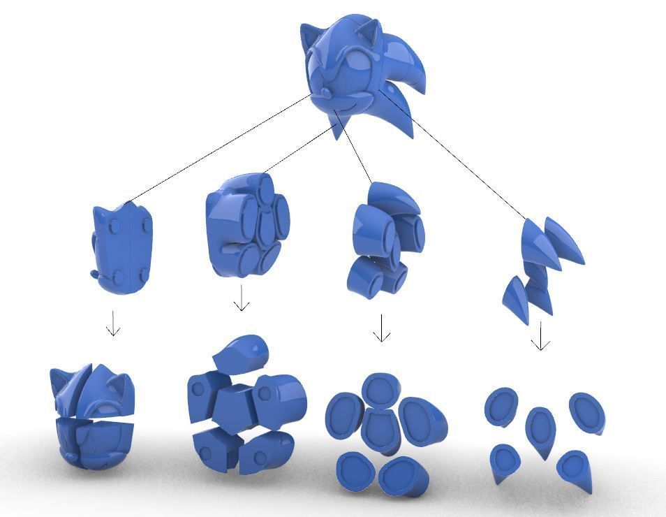 SONIC REAL SIZE MODEL 3D print model_4
