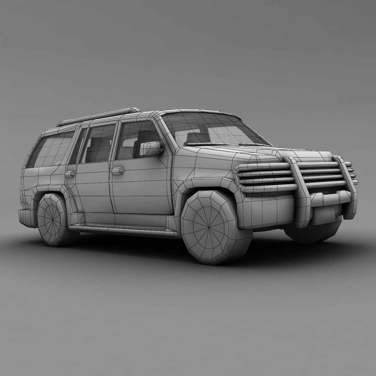 SUV 3 Low-poly 3D model_6