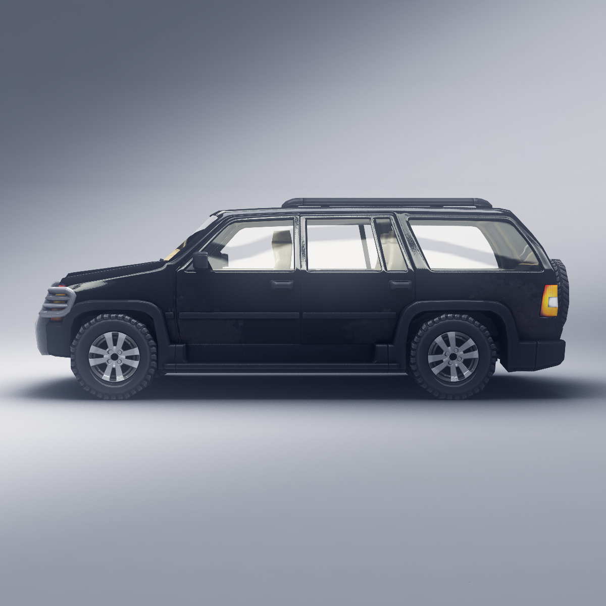 SUV 3 Low-poly 3D model_4
