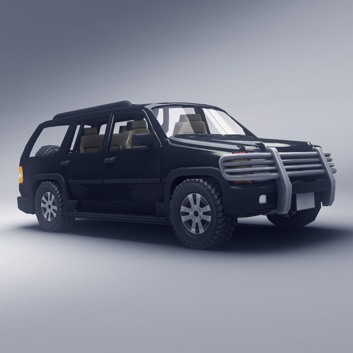 SUV 3 Low-poly 3D model_1