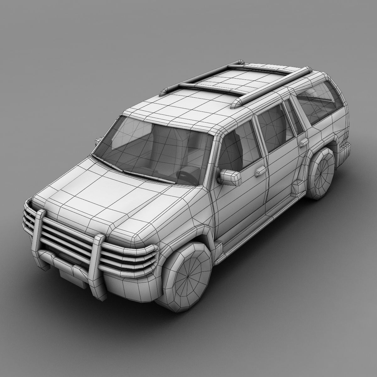 SUV 3 Low-poly 3D model_5