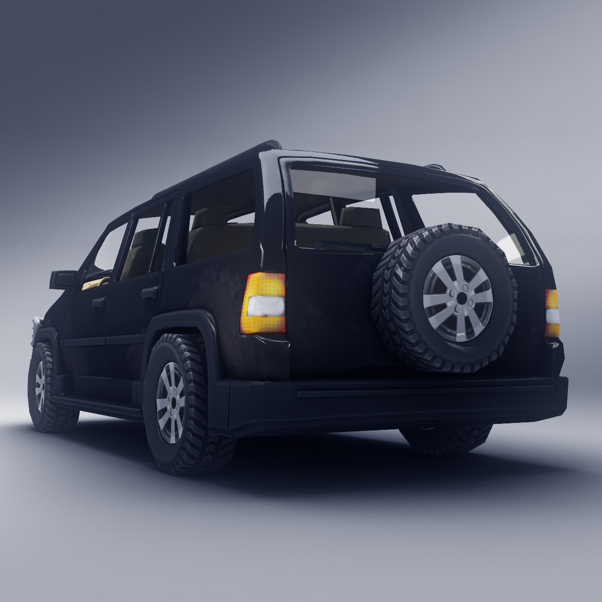 SUV 3 Low-poly 3D model_2