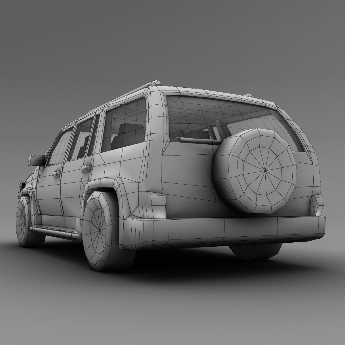 SUV 3 Low-poly 3D model_7