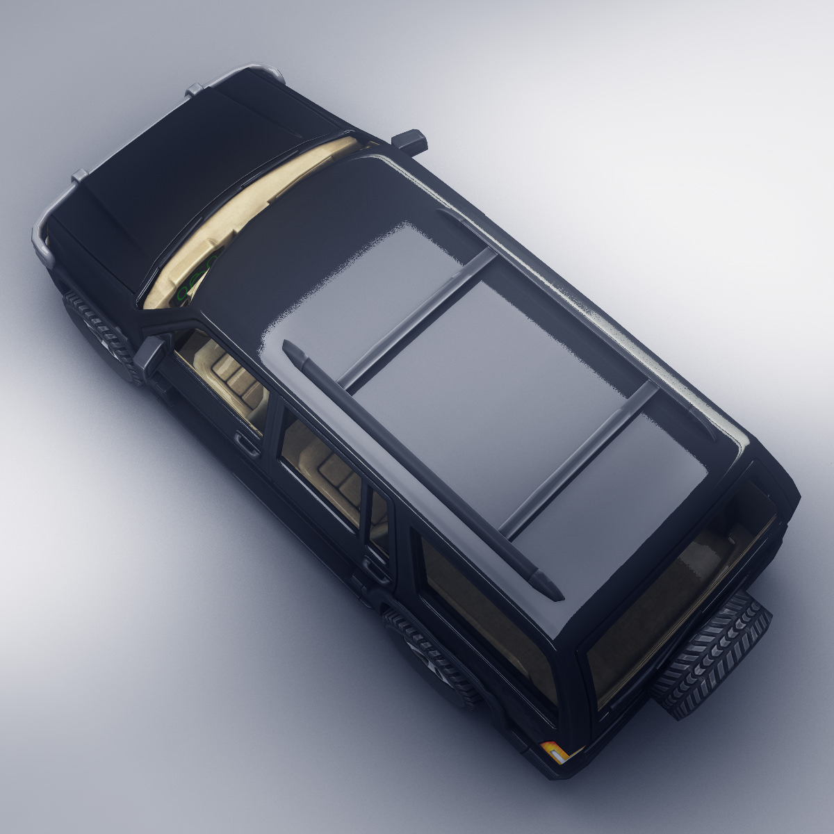 SUV 3 Low-poly 3D model_3