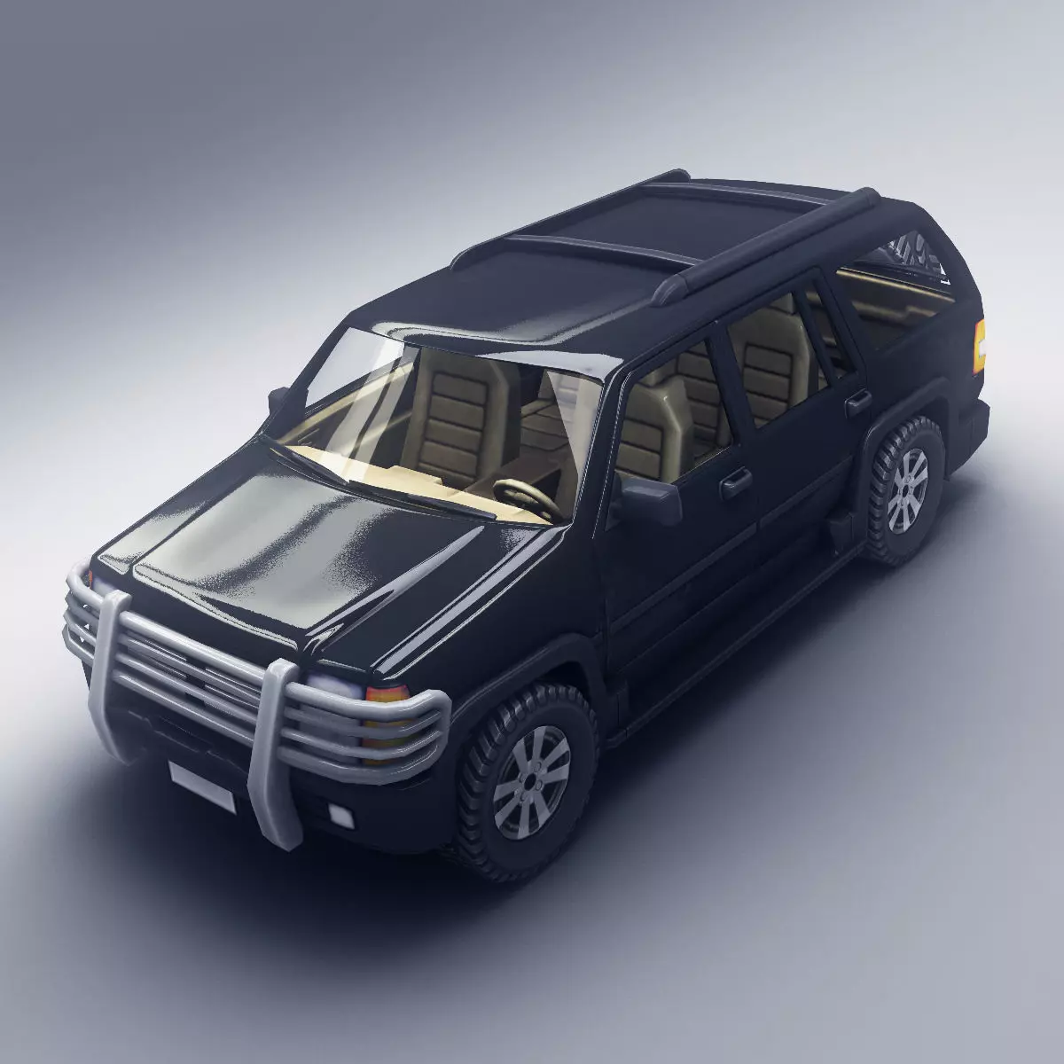 SUV 3 Low-poly 3D model_0