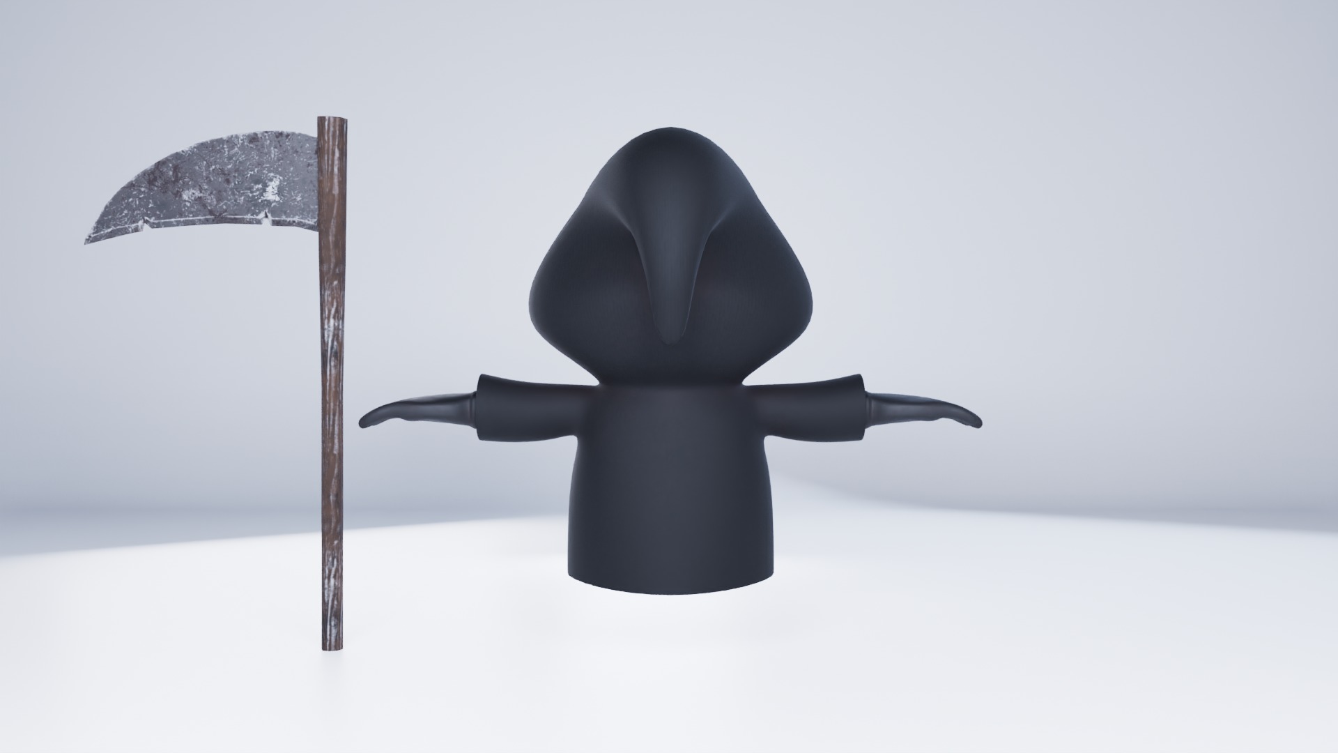 Grim Reaper 3D Model With scythe Low-poly 3D model_3