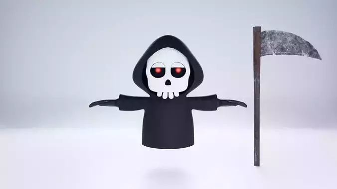 Grim Reaper 3D Model With scythe