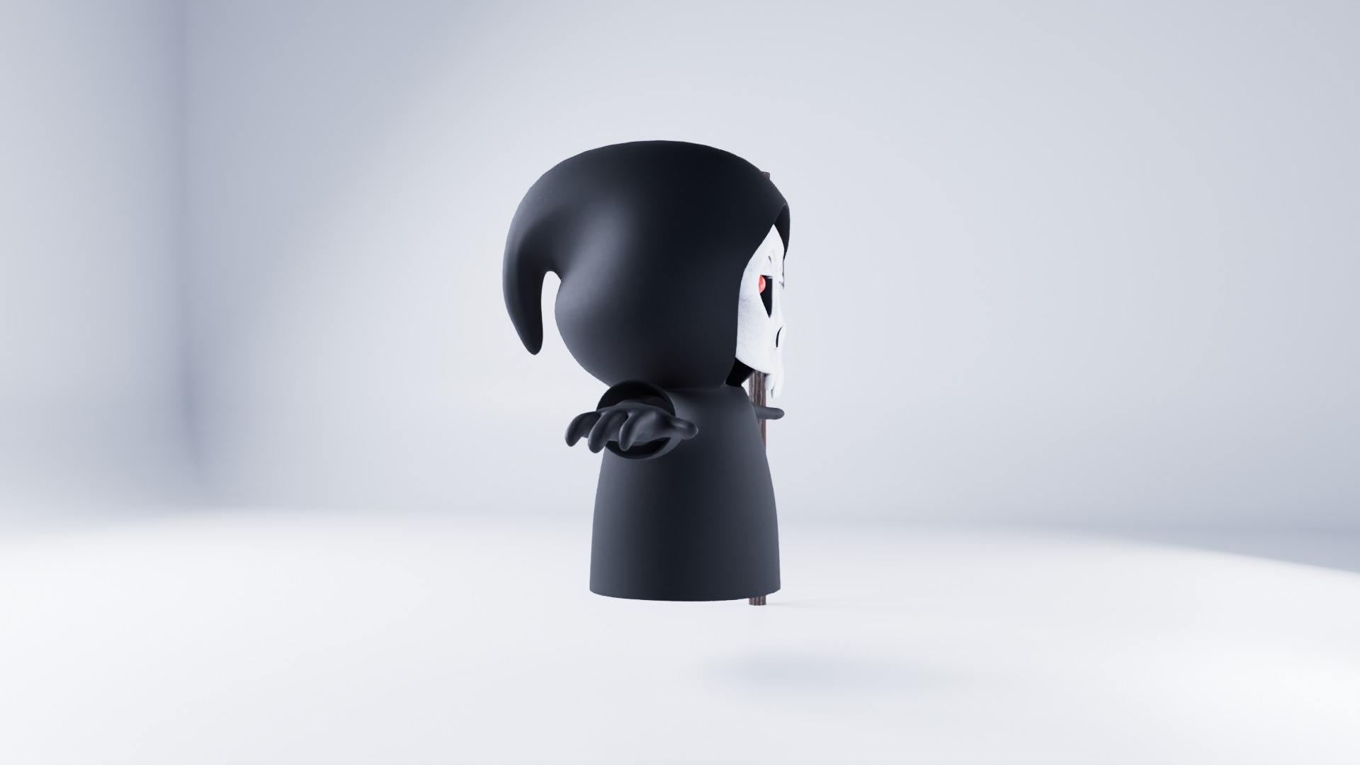 Grim Reaper 3D Model With scythe Low-poly 3D model_1