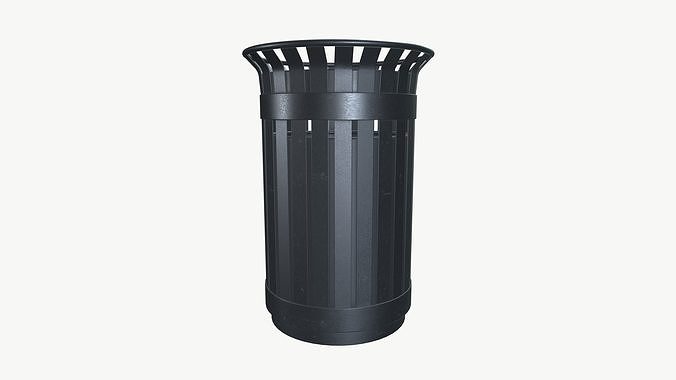 Trash bin Low-poly 3D model