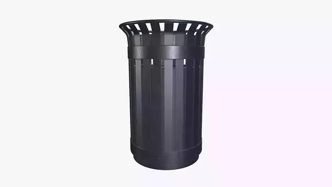 Trash bin Low-poly 3D model