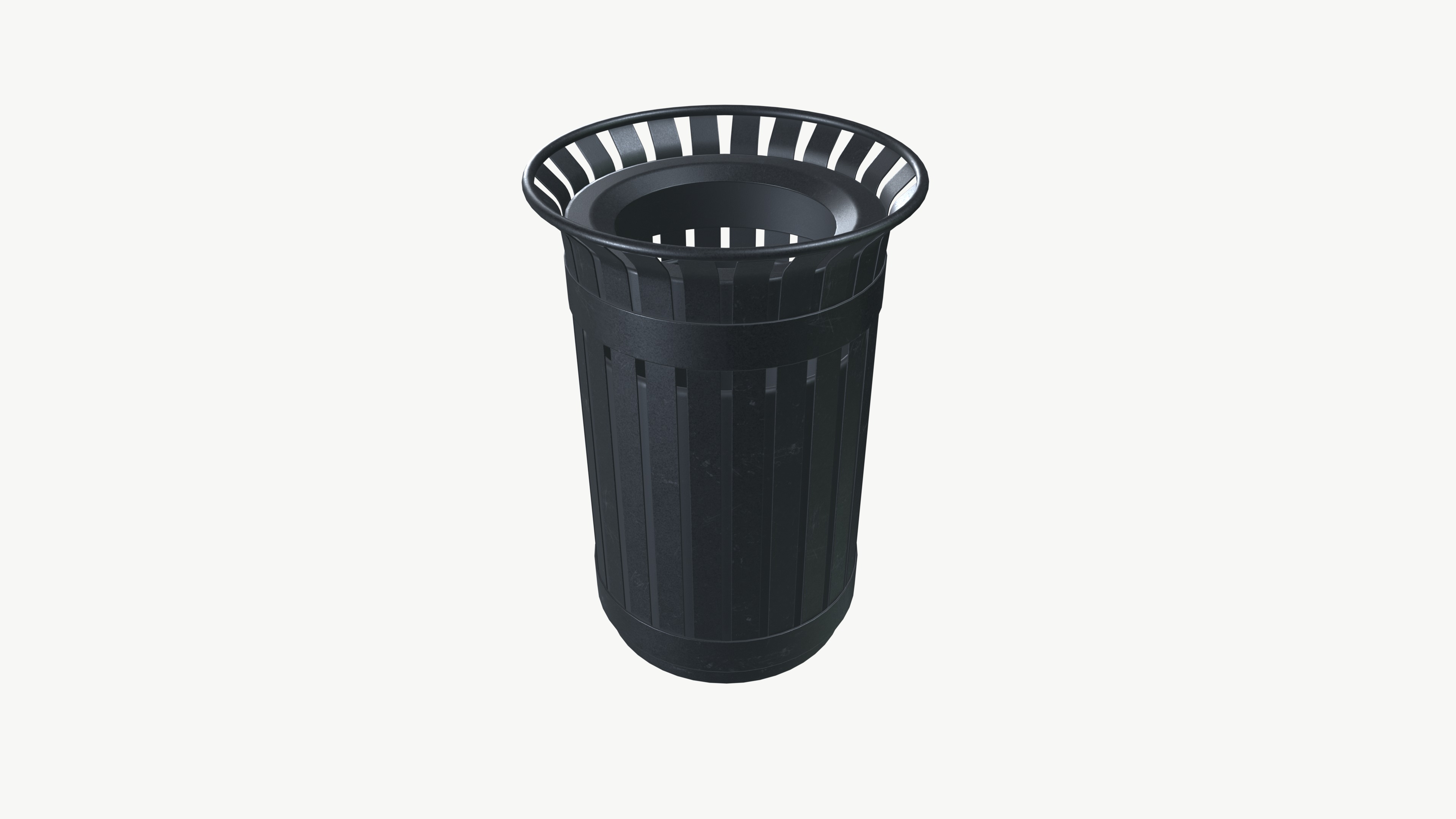 Trash bin Low-poly 3D model_5