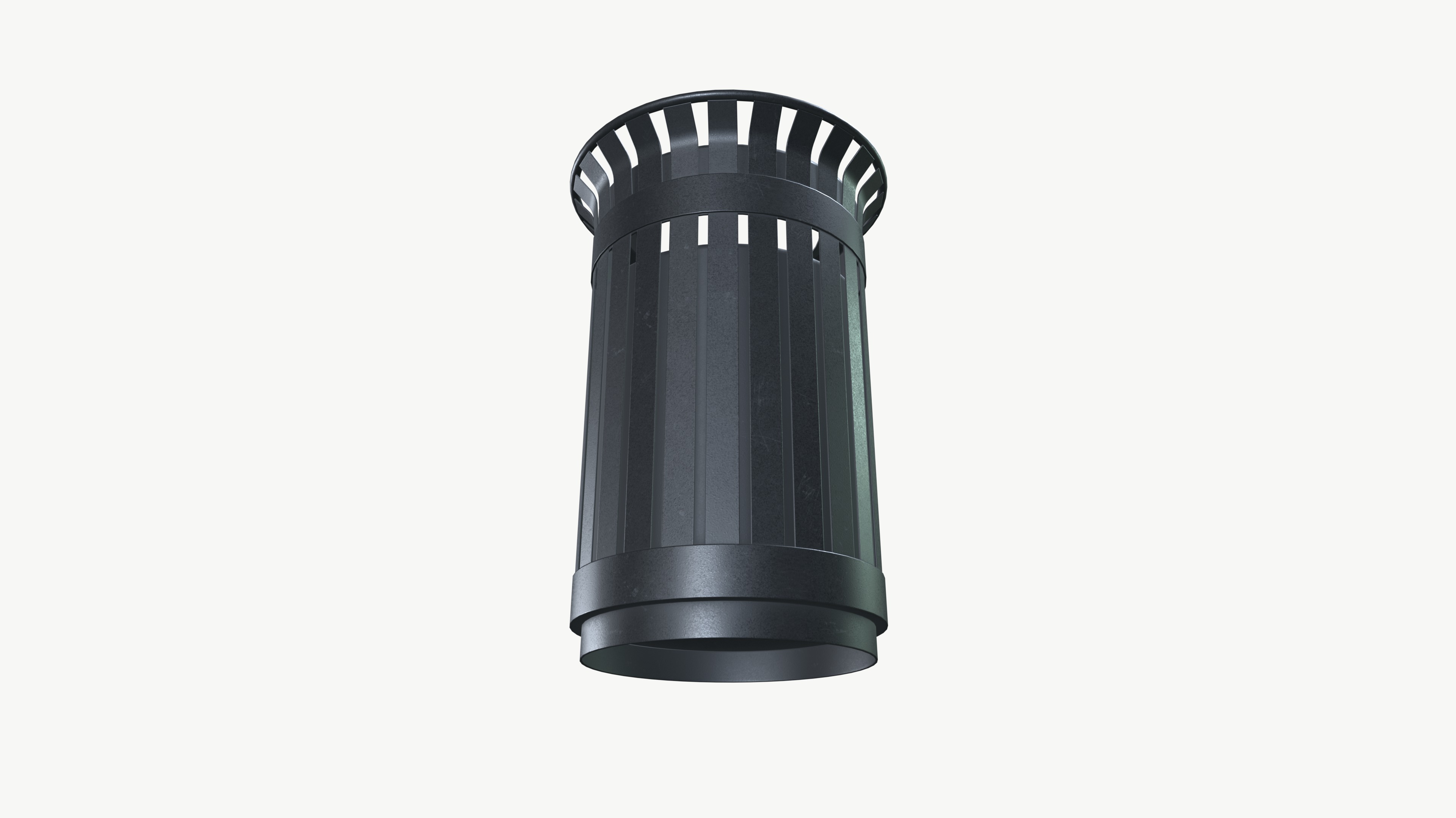 Trash bin Low-poly 3D model_3