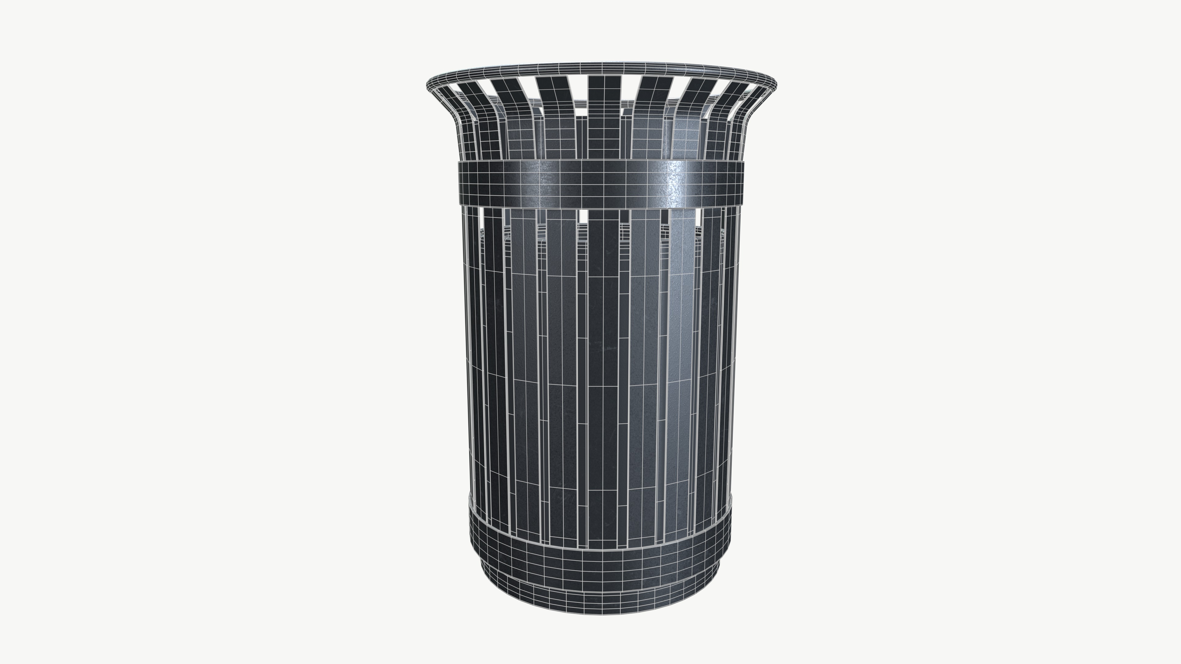 Trash bin Low-poly 3D model_7