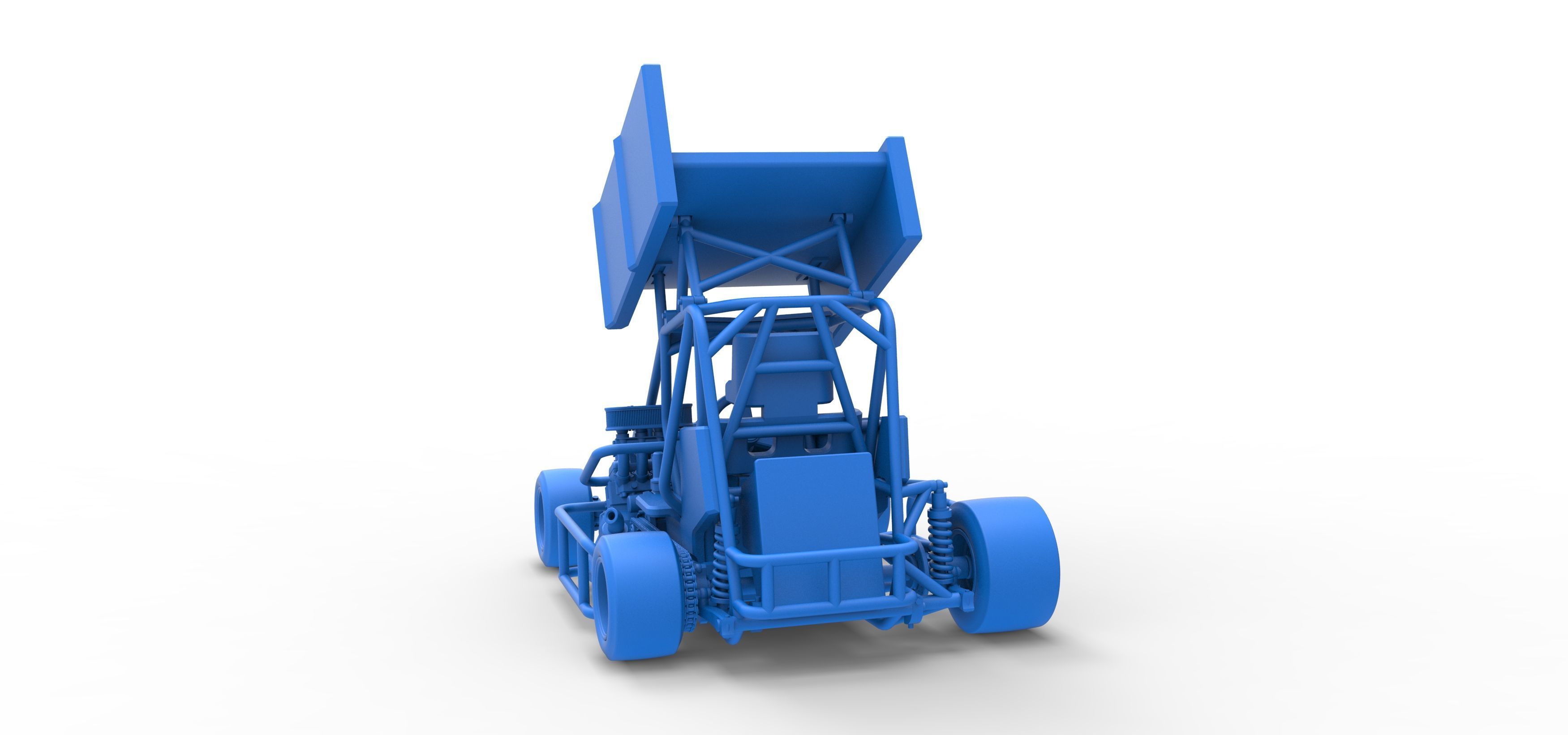 Pavement Winged 600 Micro sprint car Scale 1 to 25 3D print model_41