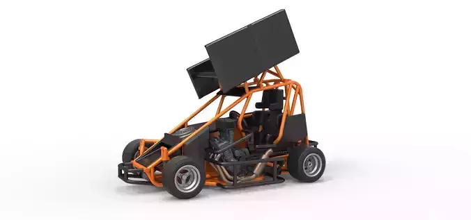 Pavement Winged 600 Micro sprint car Scale 1 to 25