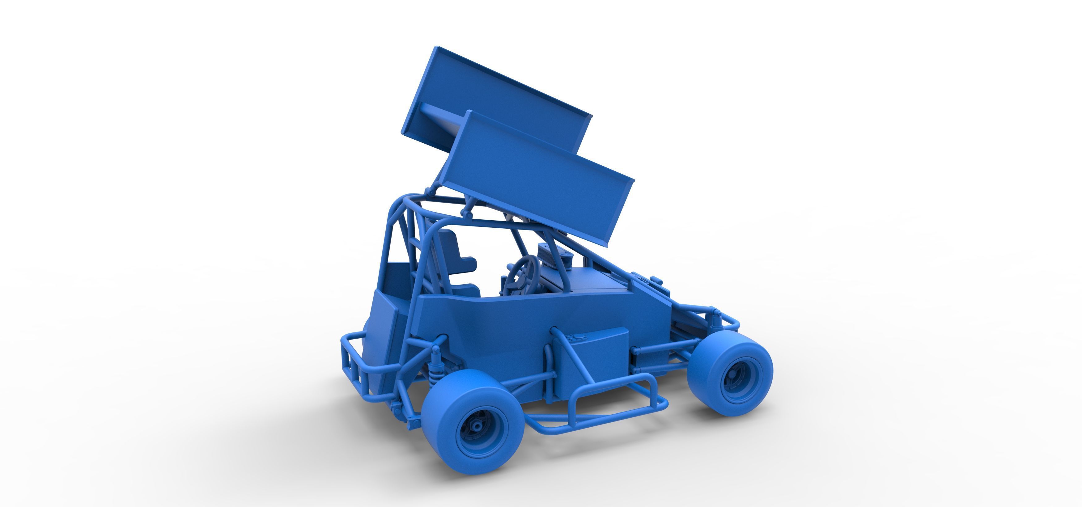 Pavement Winged 600 Micro sprint car Scale 1 to 25 3D print model_47